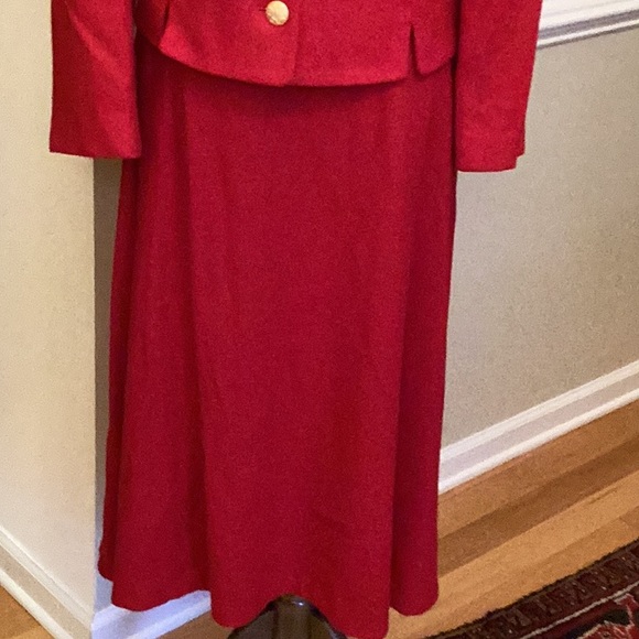 All wool A-line skirt and fully lined jacket with ornate gold buttons. - Picture 3 of 16